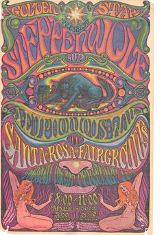 an old concert poster for the golden state superb show in san francisco, california on july 29