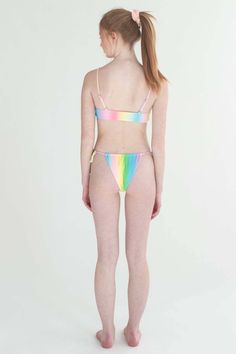 Soft Rainbow Bikini Bottom Sunday Style, Recycle Clothes, Vintage Apparel, Teen Fashion, Womens Swimwear, Vintage Outfits, Rainbow