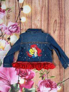 Name is optional Girls Jacket, Ariel, Jean Jacket, Beauty Book, Art Collection, Diy Projects, Girl Outfits, Bathing Beauties, Accessory Gift