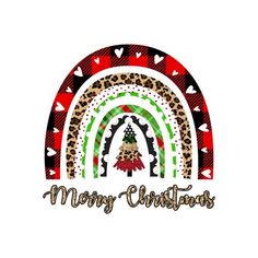 a merry christmas card with an image of a leopard print arch and the words merry christmas