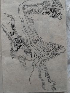 an old piece of paper with lines drawn on it