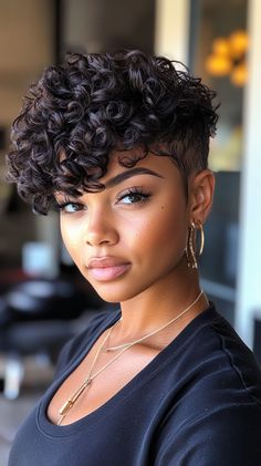 💝 Captivating Curly Pixie Haircuts Short Haircuts for Black Women Celebrity-Inspired Aesthetic Black Women Celebrities, Tapered Afro, Curly Pixie Haircuts, Bouncy Hair, Curly Pixie, Haircuts Short, Hair Essentials, Pixie Haircuts, Inspirational Celebrities