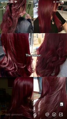 Hair Dye Box Aesthetic, Red Cherry Hair Color, Red To Blonde Hair Before And After, Cranberry Red Hair, Red Cherry Hair, Cherry Red Hair Color, Vibrant Red Hair