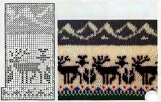 an image of a knitted pattern with deers on it and the same design