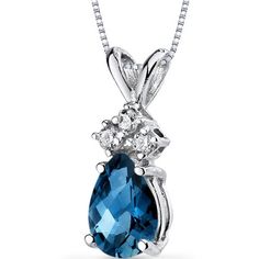 London Blue Topaz Pendant 14 Karat White Gold Pear 0.77 cts P9052 top Blue Sapphire Diamond Pendant, Sapphire Diamond Pendant, White Gold Pendant Necklace, Blue Topaz Pendant, Topaz Jewelry, Blue Sapphire Diamond, Amethyst Pendant, Green Amethyst, Diamond Pendant Necklace