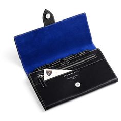 Deluxe Travel Wallet in Smooth Black & Cobalt Suede Leather Travel Wallet, Boarding Passes, Aspinal Of London, Travel Wallet, Travel Wallets, Leather Travel, Small Accessories, Blue Suede, Soft Suede