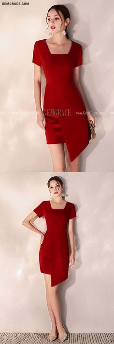 Bodycon Red Short Party Dress Square Neck Short Sleeves Ref#HTX97060 at GemGrace. #WeddingGuestDresses Shop now to get $10 off. Pro custom-made service for wedding dress, formal dress. View Cocktail Dresses,Homecoming Dresses,Wedding Guest Dresses,Short Homecoming Dresses,Red Homecoming Dresses,Tight Homecoming Dresses,Burgundy Homecoming Dresses for more ideas. Click to shop now! #BuyableWeddingGuestDresses Red Short Sleeve Mini Dress For Formal Occasions, Red Homecoming Dresses Tight, Trendy Dress Styles, Burgundy Homecoming Dresses, Best Wedding Guest Dresses, Dress Square Neck, Red Homecoming Dresses, Red Bodycon, Short Bodycon Dress