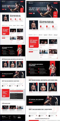 the website design is designed to look like it has many different colors and shapes, including red