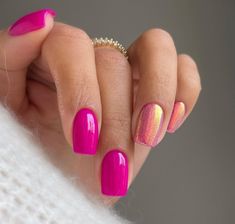 Spring 2024 Manicure, Pastel Neon Nails, Pink Gel Nails Designs, Pink Gel Nails, Simple Gel Nails, Her Nails, Kandy, Dipped Nails, Gel Nail Designs