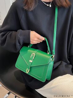 BagForLove - Square Bag with Stylish Buckle Decoration Product Description Color Green Details Buckle Type Square Bag Bag Size Small Strap Type Top Handle Pattern Type Plain Style Fashionable Composition 100% Polyurethane Material PU Leather Size Chart INCH CM Strap Length Bag Length Bag Width Bag Height Handle Height 47.2 inch 9.1 inch 2.4 inch 5.9 inch 2.8 inch Strap Length Bag Length Bag Width Bag Height Handle Height 120 cm 23 cm 6 cm 15 cm 7 cm Details Pictures Similar Products h2 { text-al Green Shoulder Bag With Detachable Strap For School, Green Satchel With Hasp Closure, Chic Green Shoulder Bag For School, Green Shopping Bag With Adjustable Handle, Green Bag With Adjustable Handle For Shopping, Green Flap Bag With Adjustable Strap For Daily Use, Green Satchel With Hasp Closure For Everyday Use, Green Crossbody Shoulder Bag With Hasp Closure, Green Travel Bag With Hasp Closure