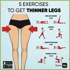 the 5 exercises to get thiner legs are shown in this poster, with instructions on how