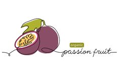 the logo for passion fruit, an organic product that is made with fresh fruits and vegetables