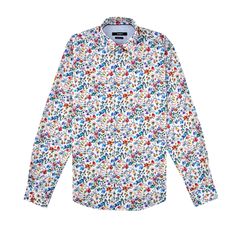 CABRINI FLORAL CONTEMP.FIT SHIRT(MULTICOLOR)LUXURY HIGH-END 100% COTTON Multicolor Elegant Shirt With Spread Collar, Elegant Multicolor Shirt With Spread Collar, Designer Formal Shirt With Floral Print, Luxury Multicolor Spring Shirt, Multicolor Fitted Formal Shirt, Luxury Long Sleeve Multicolor Shirt, Elegant Multicolor Cotton Shirt, Formal Multicolor Fitted Shirt, Formal Fitted Multicolor Shirt