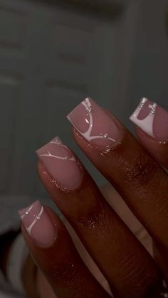 Girly Acrylic Nails, Work Nails, French Tip Acrylic Nails, Cute Acrylic Nail Designs, Her Nails, Short Square Acrylic Nails, Unique Acrylic Nails, Acrylic Nails Coffin Short