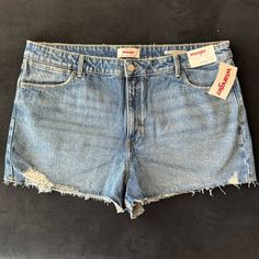 Details: Distressed, Cut Out, Denim, Jeans, Shorts, Light Washed Blue, Dark Blue Denim, Pockets, Vintage, Retro, High-Rise, High-Waist, High Waisted, Plus Size Tags: Western, Cowboy, Cowgirl, Denim, Wrangler Shorts, Outdoors, Summer, Hot Weather, Southwestern, Beach, Casual, Festival Wrangler Vintage, Casual Festival, Wrangler Shorts, Summer Hot, Cowboy Cowgirl, Beach Casual, Dark Blue Denim, Distressed Shorts, Hot Weather