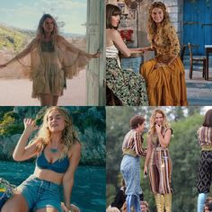 Lily James Mamma Mia Outfits, Donna Mamma Mia Outfits, Donna Sheridan Outfits, Mamma Mia Here We Go Again, Mamma Mia Clothes, Donna Sheridan Aesthetic, Young Donna Outfits, Mamamia Outfits, Young Donna Sheridan