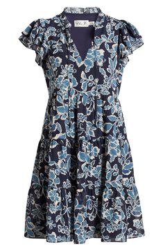 A painterly botanical print charms on this square-neck dress crafted in a floaty, tiered silhouette framed with bellowy flared-cuff sleeves. 36 1/2" length (size 8) Slips on over head Square neck Long sleeves with elastic cuffs Lined, except sleeves 100% polyester Machine wash, tumble dry Imported Flowy Floral Print Tiered Dress For Garden Party, Floral Print Bell Sleeve Brunch Dresses, Flowy Floral Print Bell Sleeve Dress, Flowy Floral Print Dress With Bell Sleeves, Flowy Tiered Dress For Garden Party, Silhouette Frames, Eliza Dress, Blouson Sleeve, Square Neck Dress