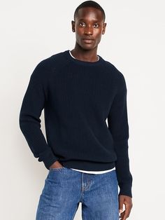 Shaker-Stitch Sweater | Old Navy Mens Blue Sweater Outfit, Navy Blue Sweater Outfit, Navy Sweater Outfit, Mens Blue Sweater, Old Money Jewelry, Blue Sweater Outfit, Man Fits, Good Websites, Money Jewelry