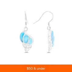 in stock Fishhook Earrings, Larimar Stone, Fish Hook Earrings, Fine Jewellery Earrings, Fish Hook, Sea Shells, Jewelry Watches, Pick Up, In Store