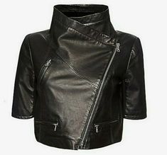 Item Specification  Material : Lambskin Leather Color : Black Closure : Zipper Size : All Size Available Season : Winter, Spring, Fall Style : Cropped Leather Jacket Size: XXS/XS/S/M/L/XL/2XL/3XL/4XL/5XL (All Sizes available) Season: Winter, Spring, Fall, All Season.  Occasion: Club & Party wear, Gift for Halloween , Birthday Gift for Her, Surprise Gift , Anniversary Gift, Personalized Gift , Gift for Mom, Gift for Wife, Special Occasional Gift for Her,  Surprises Valentine Gift for her, Christm Short Sleeve Leather Jacket, Crop Leather Jacket, Fitted Biker Jacket, Black Cropped Jacket, Blazers Black, Yigal Azrouel, Coats Black, Jackets Black, Short Sleeve Jacket