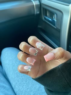 Short Square Acrylic Nails Designs, Nail Ideas With Initial, Nail Ideas Square, Square Acrylic Nails Short, Acrylic Nails Short, Initial S, Square Nail