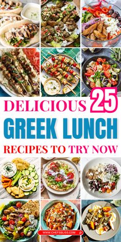 the cover of delicious 25 greek lunch recipes to try now