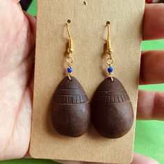 Earrings are carved from an avocado pit.  The pit part of earring is treated with linseed oil for the protection from moisture, but showering or swimming with jewelry made with avocado pits might damage it or shorten its life, therefore not recommended .  Please contact me for custom order requests. Handmade Teardrop Earthy Earrings, Handmade Earthy Teardrop Earrings, Earthy Teardrop Earrings For Gift, Avocado Jewelry, Avocado Pits, Avocado Pit, Handmade Dangle Earrings, Natural Jewelry, Earrings Handmade Dangle