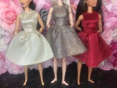 3 open back dresses one mixed gold  one red one gold glitter material round neck for dolls 12inch party dress for dolls. Disco dress for doll. Open back dress Dress For Doll, Sequin Ball Gown, White Ball Gowns, Mix Colour, Dolls Dress, Disco Dress, Doll Party, Houndstooth Dress, Red Sequin