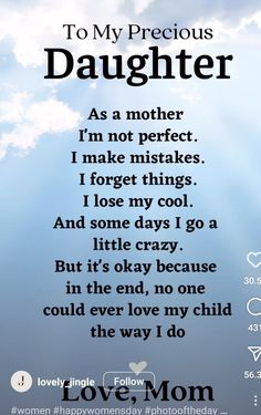 a poem with the words to my precious daughter