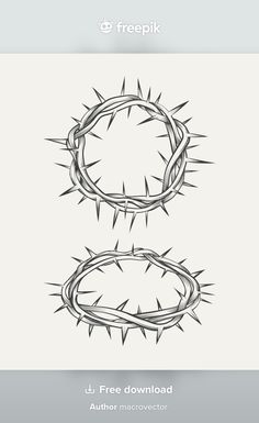 a black and white image of a crown of thorns with the words freepik above