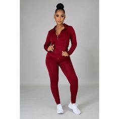 Two piece stretch set•Long sleeve Top•Front zipper closure•Hoodie•Pockets•High waist legging•92% Polyester•8% Spandex•Inseam 25 inch•Hand wash cold water•Model is wearing a One SizeMODEL STATSHeight: 5.5"Bust:34" / Waist:27" / Hips:42" Solid Tracksuit For Fall Workouts, Fall Solid Tracksuit For Workout, Fall Workout Tracksuit In Solid Color, Fall Athleisure Tracksuit, Fall Athleisure Stretch Tracksuit, Stretch Athleisure Tracksuit For Fall, Fitted Tracksuit For Gym In Fall, Stretch Tracksuit For Fall Jogging, Stretch Tracksuit For Jogging In Fall