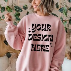 ✮Enhance your design presentations with our sweatshirt mockup. ✮This digital t-shirt mockup features a clean, blank and neutral template that creates the perfect backdrop for any design. ✮Ideal for casual wear collections, this t-shirt mockup showcases your work in a modern and relatable environment. ✮The t-shirt template is crafted for ease of use, ensuring a seamless experience for designers and entrepreneurs alike. ✮Highlight your unique designs with this versatile and high-quality mockup, pe Neutral Template, Light Pink Sweatshirt, Hell Rosa, Pull Rose, Sweatshirt Mockup, Shirt Template, Pink Crewneck, Tshirt Mockup, Shirt Mockup