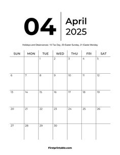 #2025_calendar_aesthetic, #notes_inspo, #tax_day, #easter_monday, #2025_calendar, #calendar_templates, #easter_sunday, #calendar_template, #passive_income Crepe Ideas, Bujo 2025, Notes Inspo, Free Printable Calendar Templates, Monthly Printable, Tax Day, Easter Monday