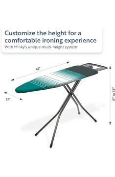 an ironing board is shown with measurements