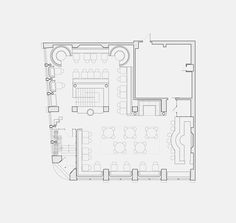 the floor plan for a restaurant with tables and chairs