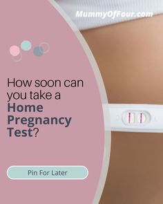 a pregnant belly with the words how soon can you take a home pregnancy test?