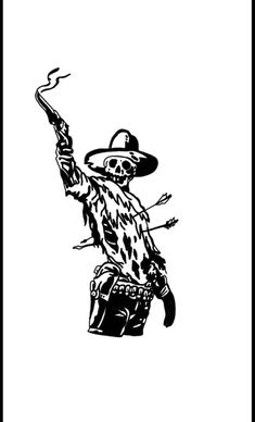 Undead Cowboy, Land Tattoos, Outlaw Tattoo, Cowboy Tattoos, Country Tattoos, Western Tattoos, Geniale Tattoos, Traditional Tattoo Art, Dark Art Tattoo