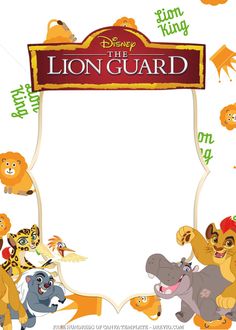 the lion guard is surrounded by other cartoon characters