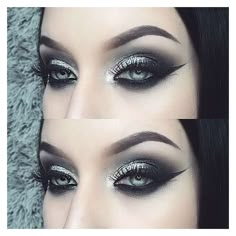 Carnaval Make-up, Maquillage Goth, Witchy Makeup, Silver Smokey Eye, Make Up Diy, Glam Halloween, Halloween Make-up Looks, Halloween Eye Makeup, Witch Makeup