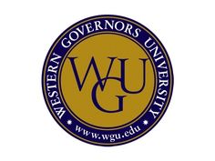 the western governors university logo on a purple background