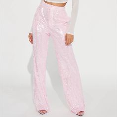 A Sweeter Place Pink Sequins Pants. I Bought A Size Medium But It Was Big. Tried On Once. Never Worn. I Got It In A Size Small. Loved It. See Picture Attached. Size Small Worn Once. Willing To Negotiate Price. Disco Barbie, Barbie Pants, Sequins Pants, Sequin Pant, Disco Pants, Pink Jumpsuit, Fashion Nova Pants, I Got It, Pink Sequin