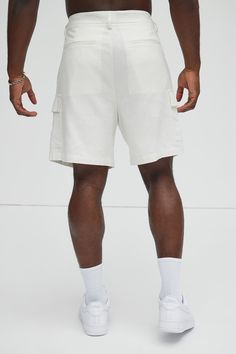 Available In White. Fixed Waist Zip Fly Button Closure Side Pockets Cargo Pockets Pair With "Bahamas Linen Chore Jacket" Pair With "Bahamas Linen Shirt" Pair With "Bahamas Linen Classic Button Up Shirt" Pair With "Bahamas Linen Cuban Shirt" Shell: 55% Linen 45% Cotton Lining: 100% Polyester Imported | Mens Bahamas Linen Cargo Shorts in White size 30 by Fashion Nova Cuban Shirt, Cuban Shirts, Service Women, Chore Jacket, Bahamas, Button Up Shirt, Linen Shirt, Swim Shorts, Jeans Pants