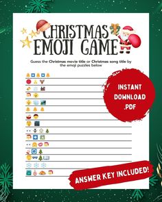 a christmas emoj game with santa clause on it