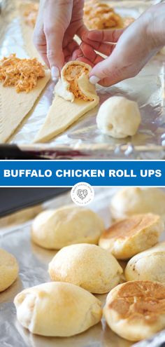 the process of making buffalo chicken roll ups