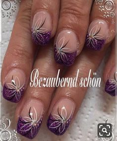 Balayage Purple, Purple Nail Art Designs, Feather Nails, Purple Nail Art, Color Balayage, Purple Nail Designs, Purple Nail, Pretty Nail Art Designs