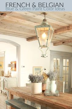 an image of a dining room table and bench with french country kitchen decorating ideas