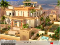 a house for a nobleman's family in ancient Egypt. this is a sims 4 lot made with cc. by melapples 🍎 TSR. this item is part of a TSR collab. there's other amazing content made by other TSR artists. check it out at thesimsresource.com Sims 4 Egypt, Living Room Sims 4, Lotes The Sims 4, The Sims 4 Lots, Sims 4 Kitchen, Sims 4 House Design, The Sims4, Sims 4 Cc