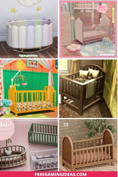 sims 4 cribs Sims 4 Cribs, Sims 4 Baby Furniture Cc, Functional Sims 4, Newborn Crib, Sims 4 Traits