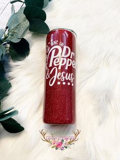 a red can with the words do what you pepp and jesus printed on it