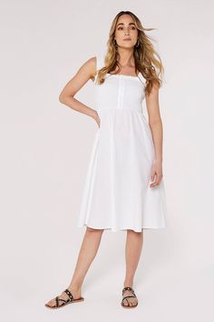 Nap Dress, Two Dots, Shirred Dress, White Midi, Celebrity Names, Online Dress Shopping, White Midi Dress, Cream Dress